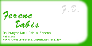 ferenc dabis business card